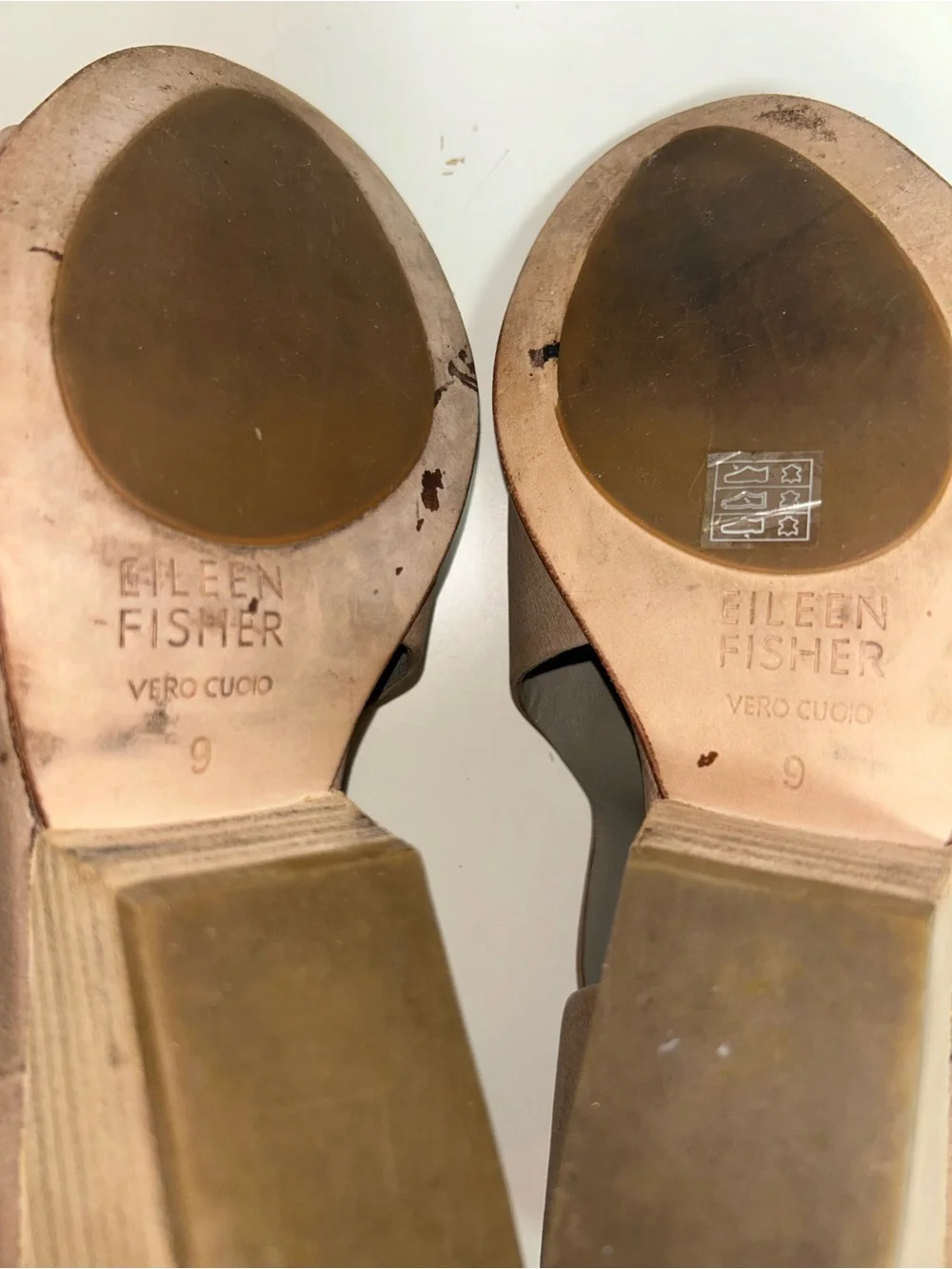 Eileen Fisher Tan Nubuck Peep Toe Cutout Wedge Heel Bootie Sandal